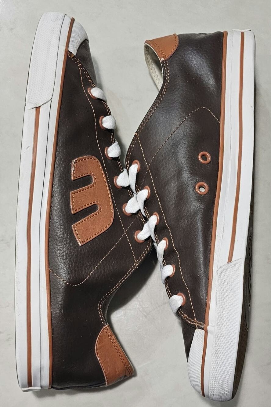 Etnies Bernie Skate Shoes Men's Size 12 Brown Tan Leather